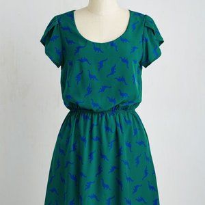 Modcloth Dinosaur A-Line Dress SMALL